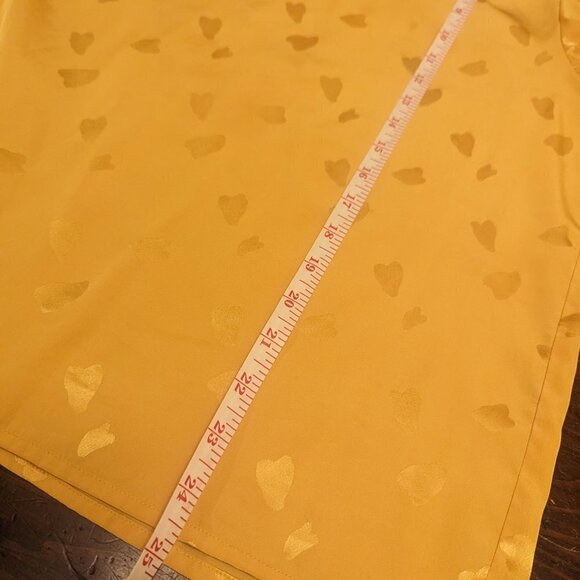 VINTAGE 1980S bright yellow CiaoSport Ltd. blouse - size 12 bow collar - Picture 8 of 9